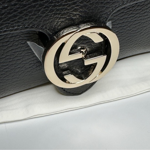 Gucci Dollar Calfskin Interlocking G Black Small Crossbody Bag - Picture 5 of 11